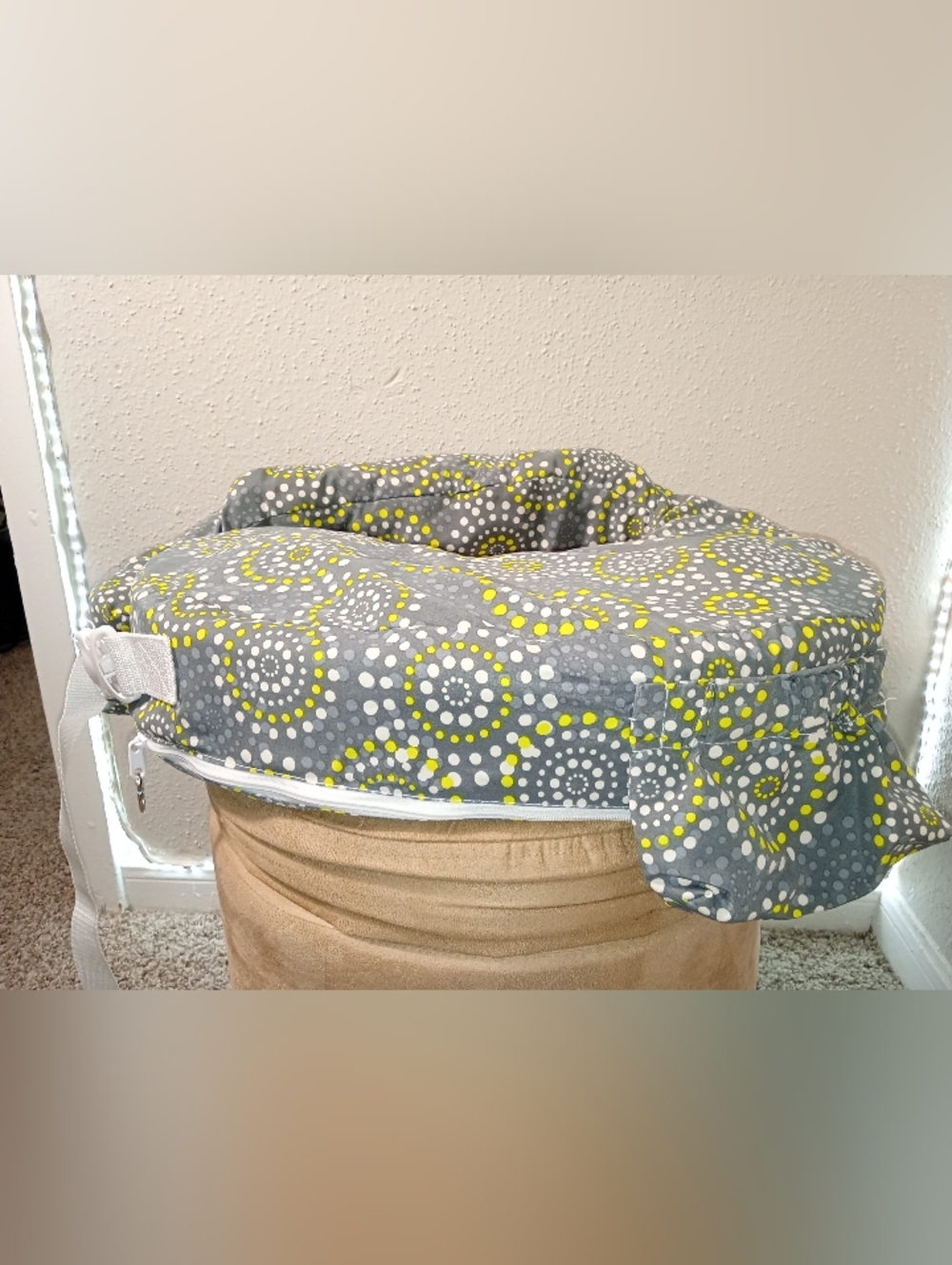 My Brest Friend Gray & Yellow Circular Pattern Nursing Pillow